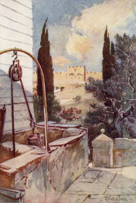 Den Gyldne Port, fra Getsemane Have (farve litho) af John Fulleylove