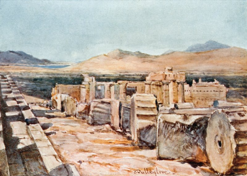 Propylæerne fra den nordlige kant af Parthenon-platformen af John Fulleylove