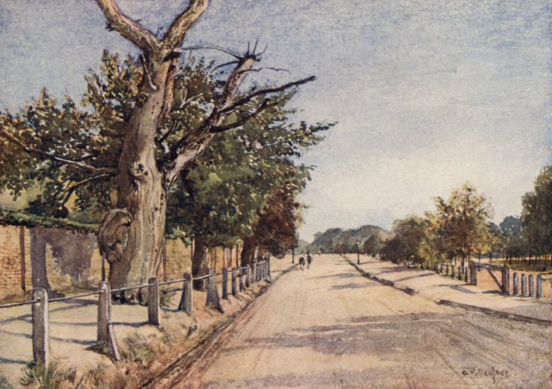 Spanierne Road, Hampstead (farve litho) af John Fulleylove