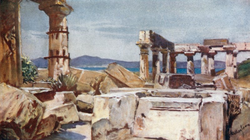 Athenas tempel på øen Aegina af John Fulleylove