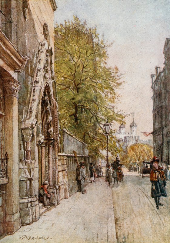 Tower of London fra Great Tower Street af John Fulleylove