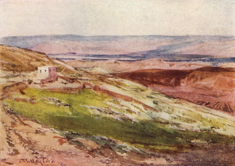 Jordandalen, fra Oliebjerget (farve litho) af John Fulleylove