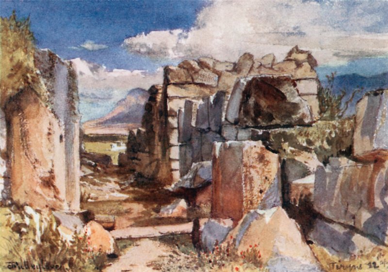 Tiryns. Porten til det øvre slot af John Fulleylove
