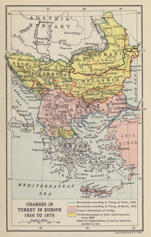 Forandringer i Tyrkiet i Europa af John George Bartholomew