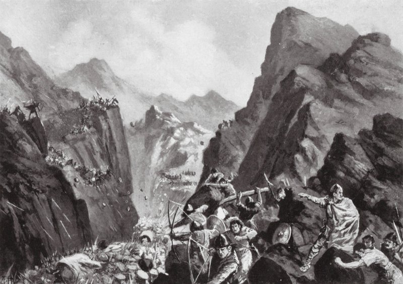 Tilintetgørelse af den græske hær, 811 (litografi) af John Harris Valda
