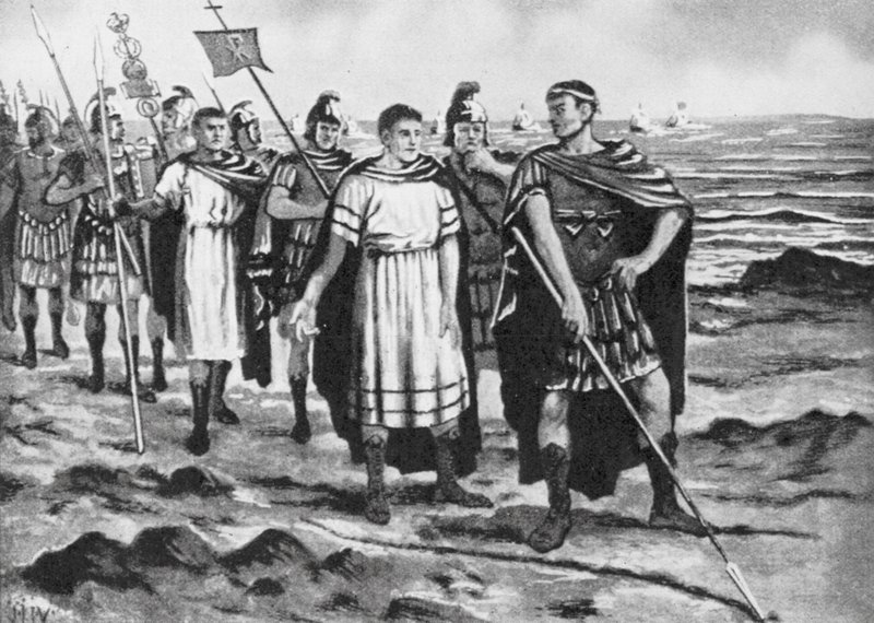 Konstantin optegner grænserne for den nye hovedstad (litografi) af John Harris Valda