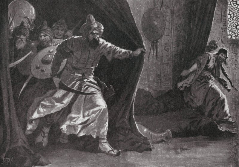 Den kongelige gardes oprør i Damaskus (litografi) af John Harris Valda
