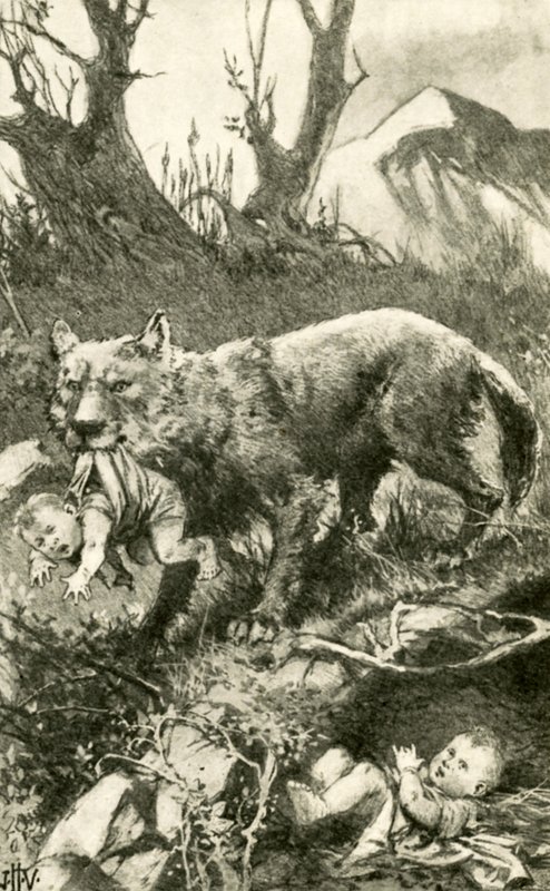 Romulus og Remus bliver passet af ulven af John Harris Valda