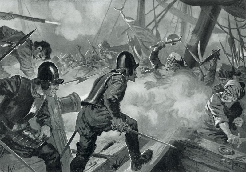 Slaget ved Lepanto af John Harris Valda