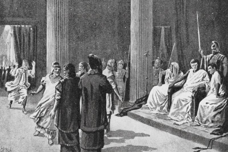 Jøderne før Caligula, 40 e.Kr. (litografi) af John Harris Valda