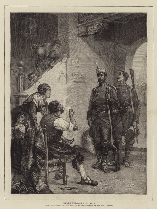 Billeted, Spanien, 1874 af John Haynes Williams