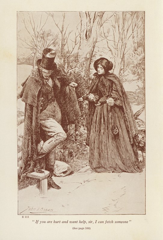 Illustration til Jane Eyre af Charlotte Bronte (litografi) af John Henry Frederick (after) Bacon