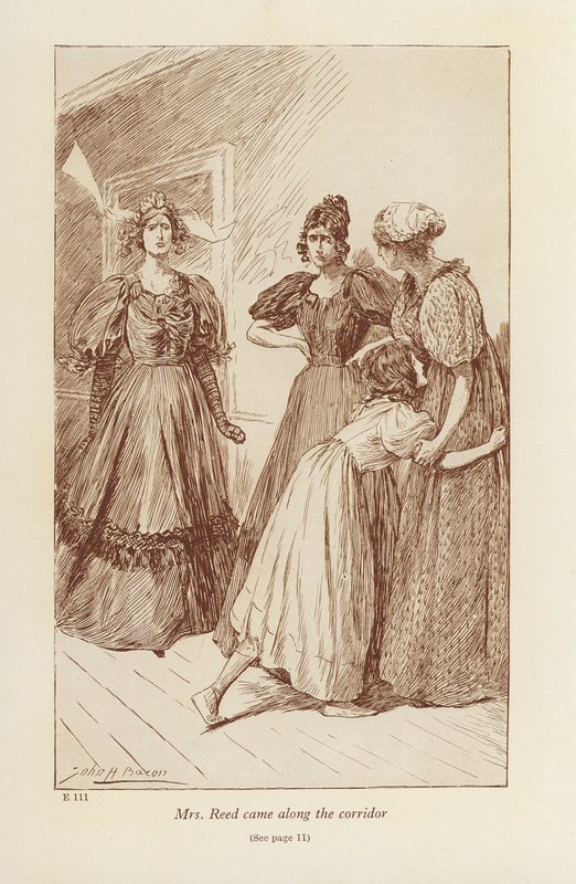 Illustration til Jane Eyre af Charlotte Bronte (litografi) af John Henry Frederick (after) Bacon