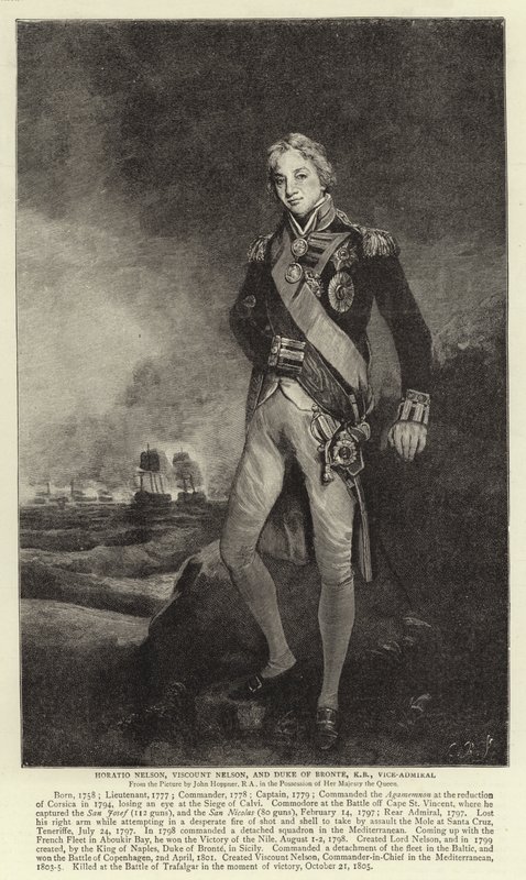 Horatio Nelson, Viscount Nelson og hertug af Bronte, KB, viceadmiral af John Hoppner