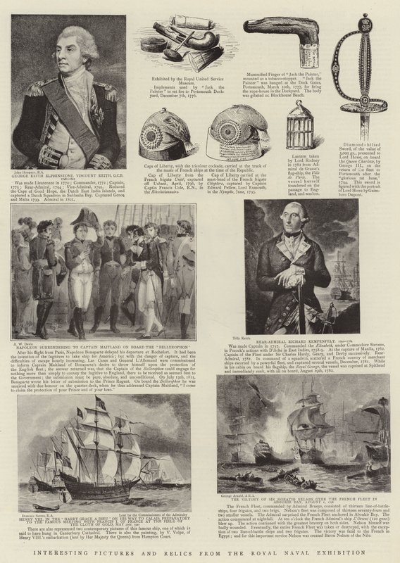 Interessante billeder og relikvier fra Royal Naval Exhibition af John Hoppner