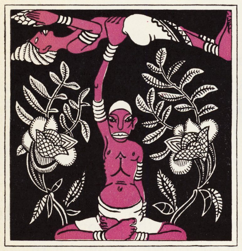 Udsmykning til historien om Aladdin og den vidunderlige lampe (farve litho) af John Kettelwell