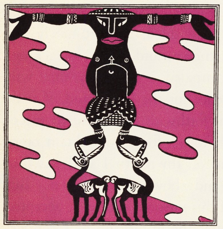 Udsmykning til historien om Aladdin og den vidunderlige lampe (farve litho) af John Kettelwell