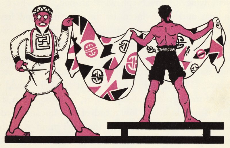 Udsmykning til historien om Aladdin og den vidunderlige lampe (farve litho) af John Kettelwell