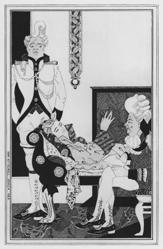 Illustration til Love for Love af William Congreve (litho) af John Kettelwell