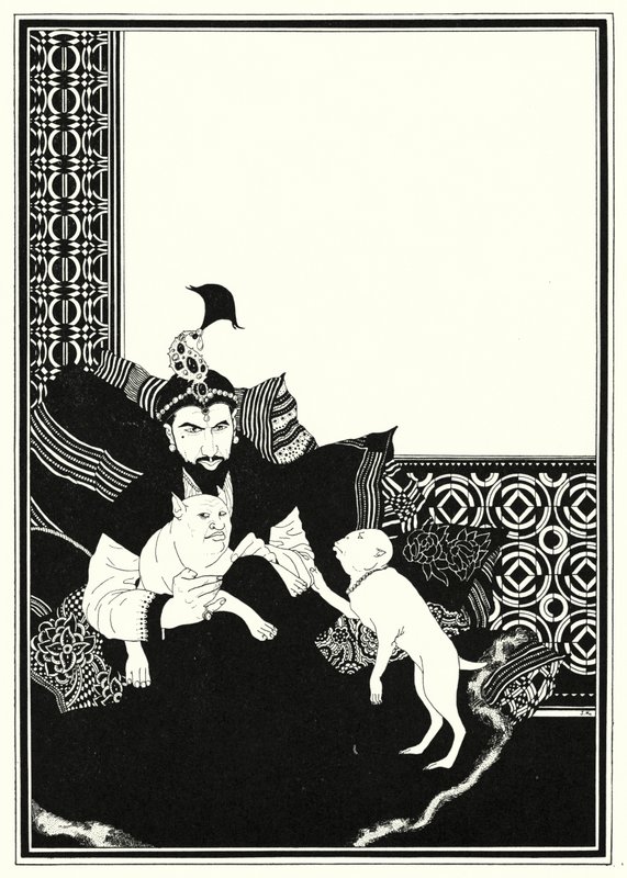 Illustration til historien om Aladdin og den vidunderlige lampe (litho) af John Kettelwell