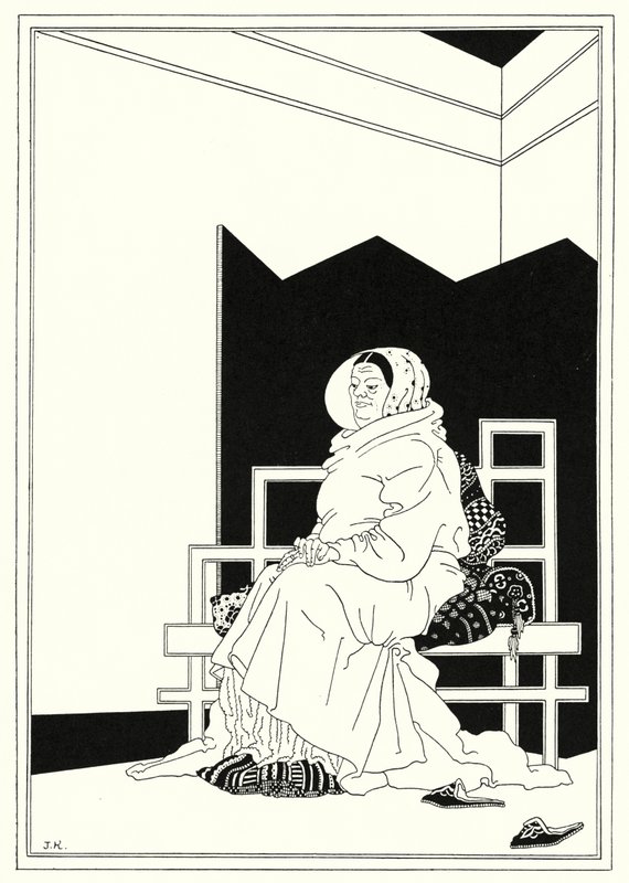 Illustration til historien om Aladdin og den vidunderlige lampe (litho) af John Kettelwell
