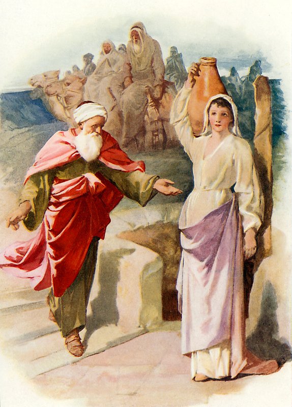 Rebekka og Eliezer ved brønden af John Lawson