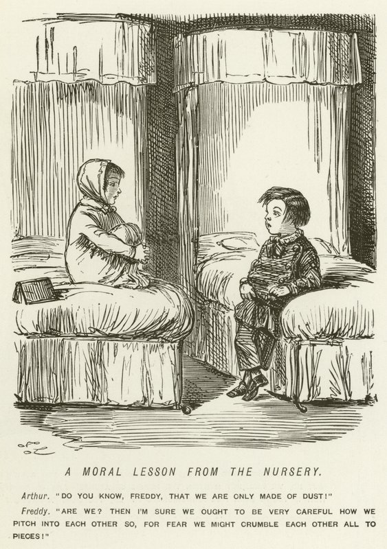 En moralsk lektion fra børnehaven af John Leech