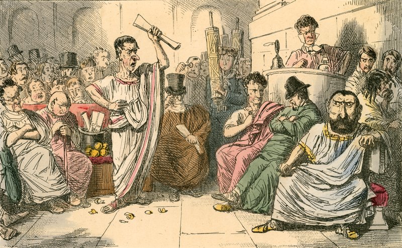 Cicero fordømmer Catilina af John Leech