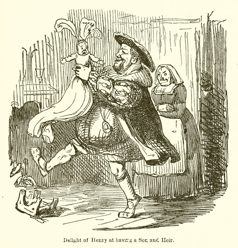 Henrys glæde over at have en søn og arving af John Leech