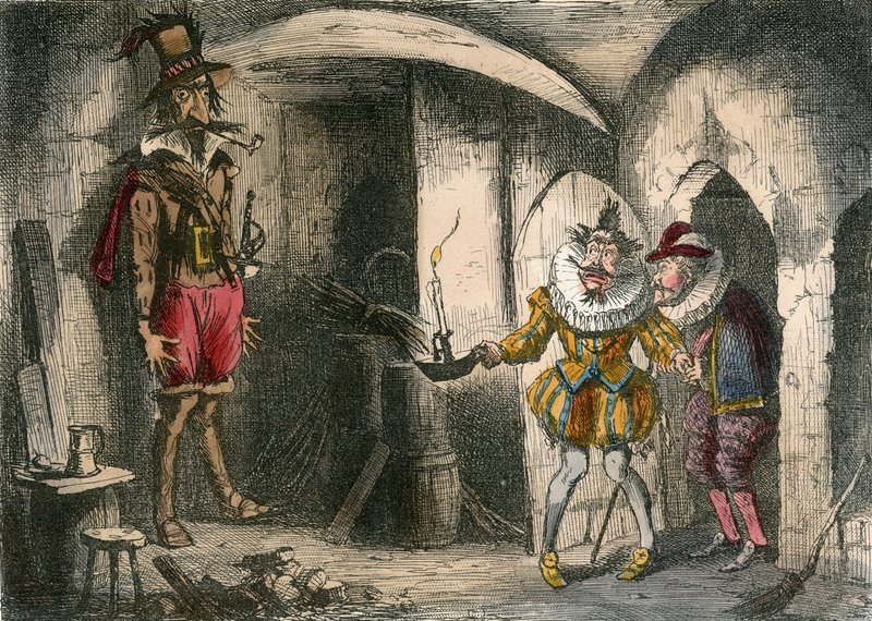 Opdagelsen af Guido Fawkes af Suffolk og Mounteagle. af John Leech