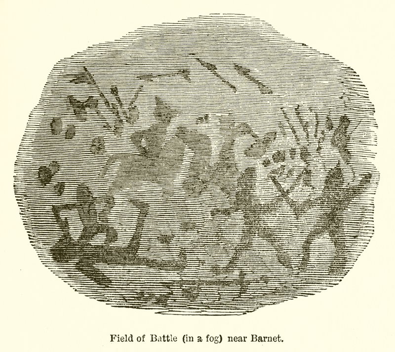 Field of Battle (i en tåge) nær Barnet af John Leech
