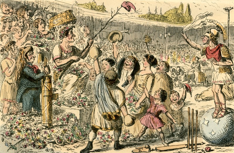 Flaminius genskaber frihed til Grækenland ved de isthmianske lege af John Leech