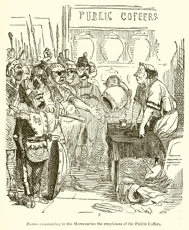 Hanno meddeler lejesoldaterne, at de offentlige kasser er tomme af John Leech