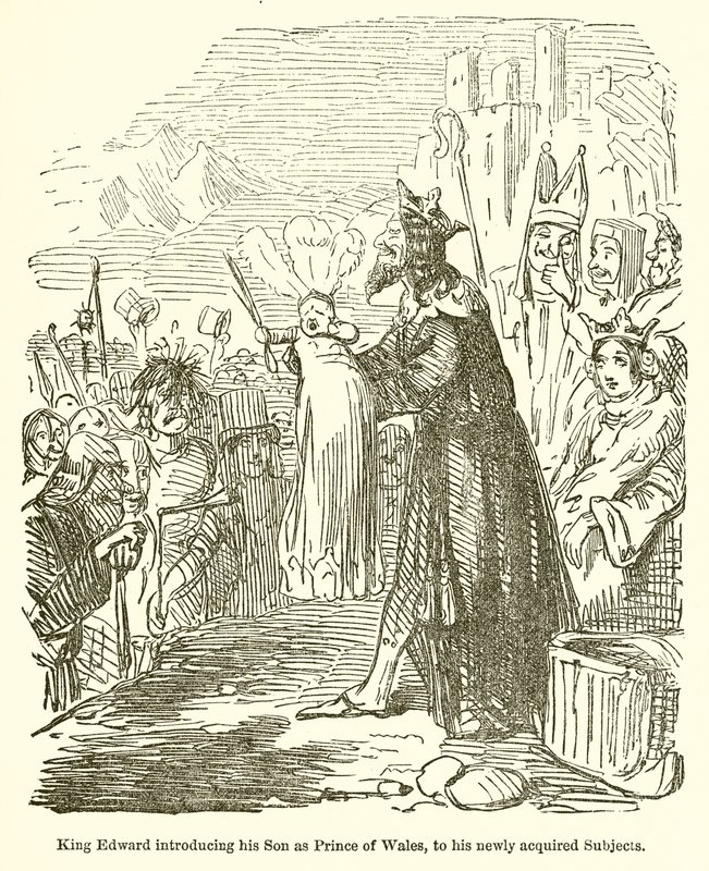 Kong Edward introducerer sin søn som prins af Wales for sine nyerhvervede undersåtter af John Leech