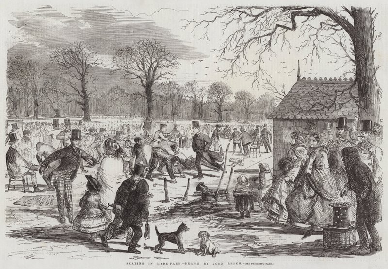 Skøjteløb i Hyde-Park af John Leech