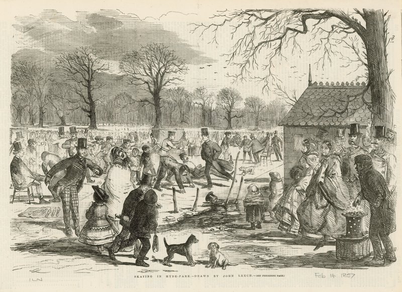 Skøjteløb i Hyde Park af John Leech