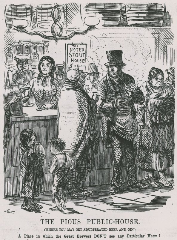 The Pious Public House, hvor du kan få forfalsket øl og gin af John Leech