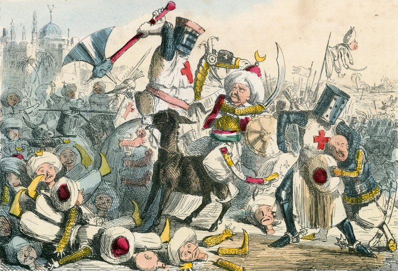 Fantastisk kamp mellem Richard Coeur de Lion og Saladin af John Leech