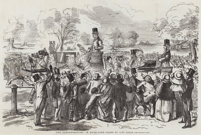 Demonstrationen i Hyde-Park af John Leech