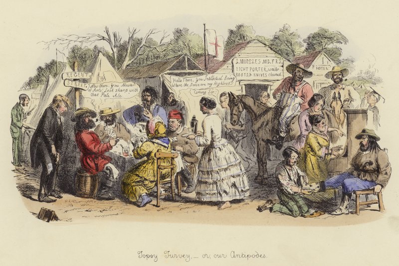 Topsy Turvey, eller vores antipoder af John Leech