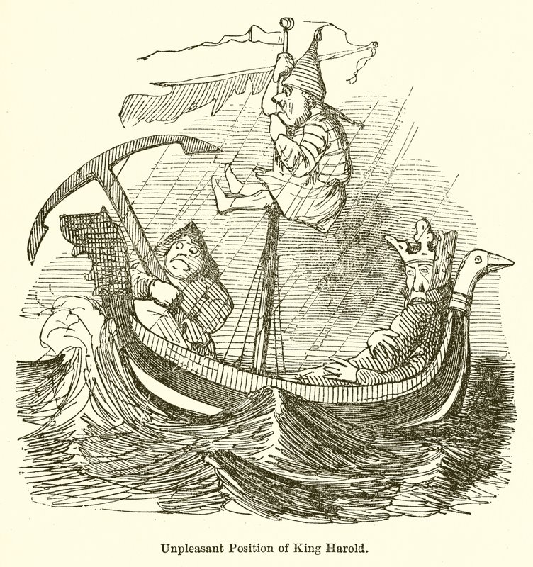 Ubehagelig stilling af kong Harald af John Leech