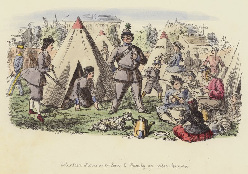 Volunteer Movement, Jones and Family går under Canvas af John Leech