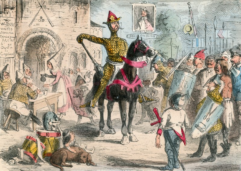 William inspicerer de frivillige før invasionen af England af John Leech
