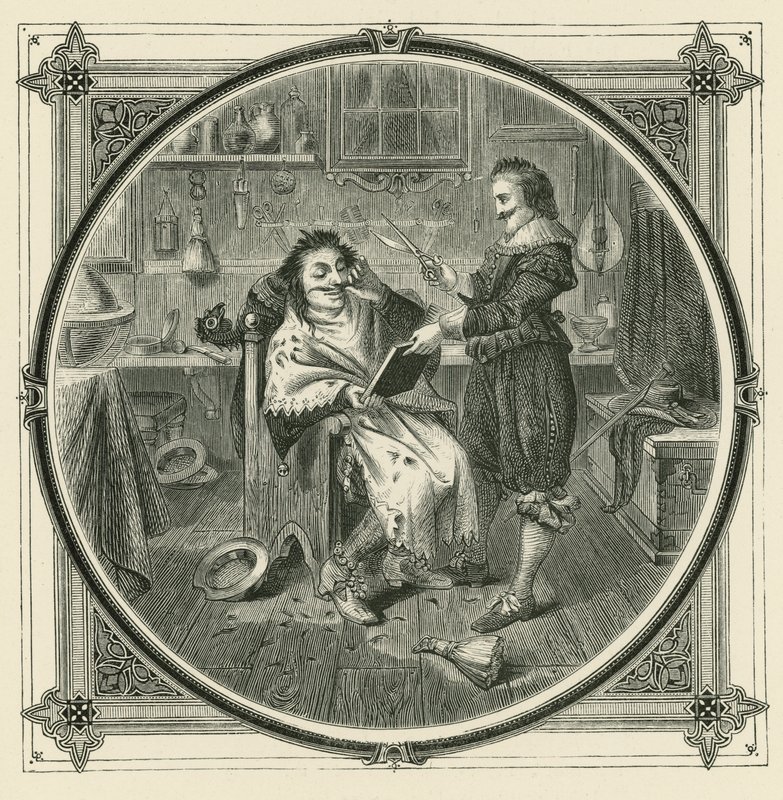 Hvem ville lære at barbere sig godt, bør først øve sig på et fjolsskæg (gravering) af John Leighton
