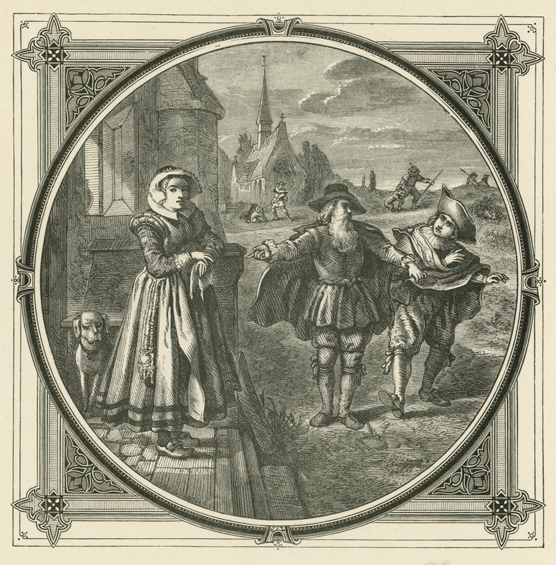 Med uvillige hunde er det svært at fange harer (gravering) af John Leighton