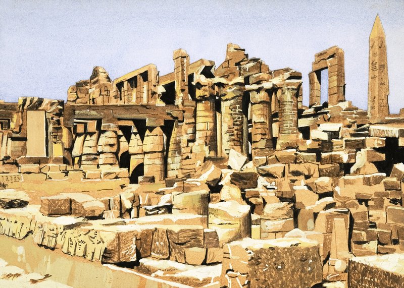 Ruinerne af Amun-templet i Karnak af John Marshall
