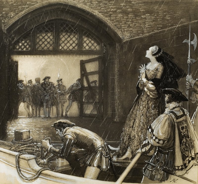 Ann Boleyn () ankommer til Tower af John Millar Watt