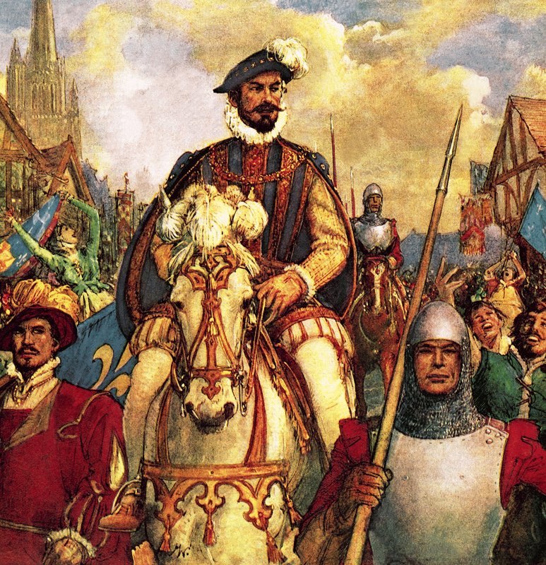 Hertugen af Guise vender tilbage til Paris i triumf i 1588 efter at have besejret de franske protestantiske oprørere. af John Millar Watt