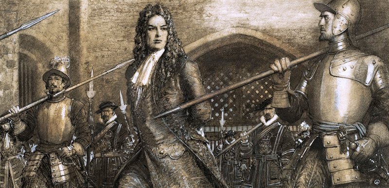Hertugen med smag for forræderi, hertugen af Marlborough (gouache på papir) af John Millar Watt