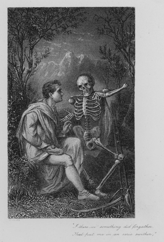 Robert Burns: Death and Dr Hornbook (gravering) af John Moyr (attr.to) Smith
